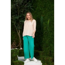 Rmg  Kadın Hakim Yaka Vizon Büyük Beden Bluz - O4609