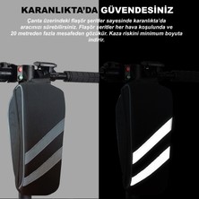 Microcase Taşınabilir Su Geçirmez 3 Bölmeli Geniş Iç Hacimli Flaşörlü Scooter Bisiklet Çantası AL4249 Siyah