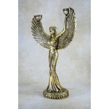 Nidage Altın Antik Mısır Tanrıçası Isis Şamdan Heykel Biblo Polyester 33 cm