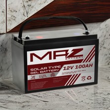 Maz Akü 12 Volt 100 Amper Solar Jel Akü 12V 100AH (Yeni Üretim)