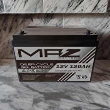 Maz Akü 12 Volt 120 Amper Deep Cycle Jel Akü 12V 120AH Yeni Ürün