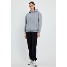 Kef Clothing Gri Hoodie, Oversize Hoodie, Kadın Hoodie, Kanguru Cepli Kapüşonlu