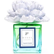 Missi 220 ml Degrade Mavi Şişe Çiçek Seramik Taşlı Yasemin Sandal Oda Kokusu