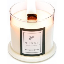 Missi Ahşap Fitilli Geceyarısı Çiçeği Kokulu Vegan Mum