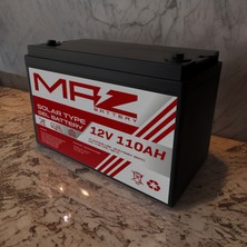 Maz Akü 12 Volt 110 Amper Solar Jel Akü 12V 110AH (Yeni Üretim)