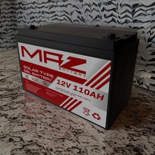 Maz Akü 12 Volt 110 Amper Solar Jel Akü 12V 110AH (Yeni Üretim)