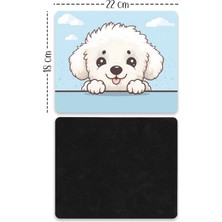 Moddy Store Gökyüzü Temalı Neşeli Köpek Tasarımlı Baskılı Kaydırmaz Taban 18X22 cm Mouse Pad