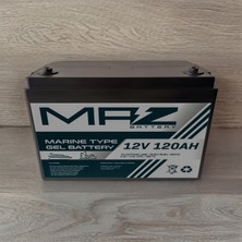 Maz Akü 12 Volt 120 Amper Marine Jel Akü 12V 120AH (Yeni Üretim)