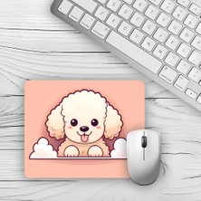 Moddy Store Kıvırcık Saçlı Köpek Tasarımlı Baskılı Kaydırmaz Taban 18X22 cm Mouse Pad