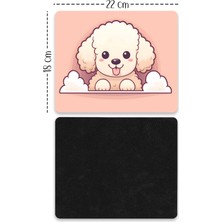 Moddy Store Kıvırcık Saçlı Köpek Tasarımlı Baskılı Kaydırmaz Taban 18X22 cm Mouse Pad