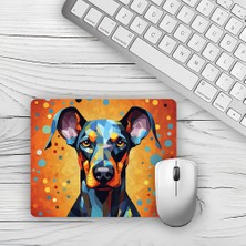 Moddy Store Buzlu Görüntü Figürlü Köpek Tasarımlı Baskılı Kaydırmaz Taban 18X22 cm Mouse Pad