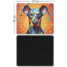 Moddy Store Buzlu Görüntü Figürlü Köpek Tasarımlı Baskılı Kaydırmaz Taban 18X22 cm Mouse Pad