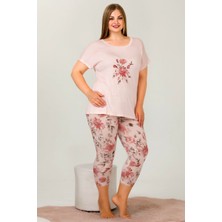 Jenny Daphne Büyük Beden Kısa Kollu Kapri Pijama Takımı 10661