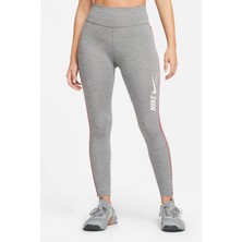 Nike One Dri Fit Training Printed Grey Leggings Toparlayıcı 2 Iç Cepli Gri Tayt