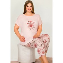 Jenny Daphne Büyük Beden Kısa Kollu Kapri Pijama Takımı 10661