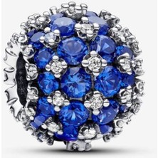 Poseidons Jewellery Işıltılı Pavé Yuvarlak Mavi Charm