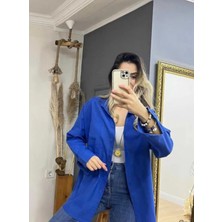 Moda Benna Kadın Düşük Omuz Oversize Keten Gömlek Yeni Sezon Yazlık