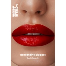 Bade Natural Nemlendirici Lipgloss Red Glam 01 Dudak Parlatıcısı %100 Doğal