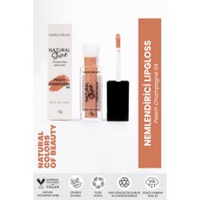 Bade Natural Nemlendirici Lipgloss Peach Champagne 04 Dudak Parlatıcısı %100 Doğal