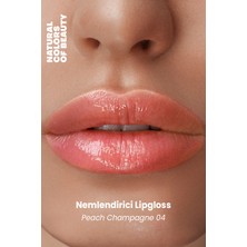 Bade Natural Nemlendirici Lipgloss Peach Champagne 04 Dudak Parlatıcısı %100 Doğal