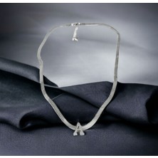 Hg.Aksesuar Kadın Italyan Zincirli Çelik Harf Kolye