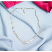 Hg.Aksesuar Kadın Italyan Zincirli Çelik Harf Kolye