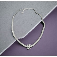 Hg.Aksesuar Kadın Italyan Zincirli Çelik Harf Kolye