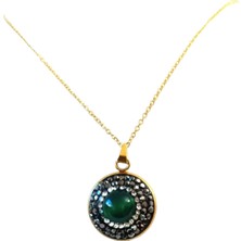 Hg.Aksesuar Kadın Elmas Montürlü Zirkon Taşlı Çelik Kolye