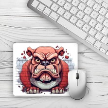 Moddy Store Duvar Tuğlaları Desenli Köpek Tasarımlı Baskılı Kaydırmaz Taban 18X22 cm Mouse Pad