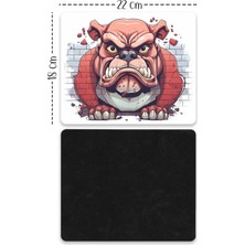 Moddy Store Duvar Tuğlaları Desenli Köpek Tasarımlı Baskılı Kaydırmaz Taban 18X22 cm Mouse Pad