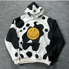 YS Innovation Smiley Face Kapüşonlu Sweatshirt - Siyah