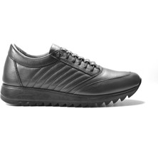 Onlo Ayakkabı 165 Hakiki Deri Siyah Lastikli Günlük Casual Erkek Ayakkabı