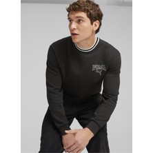 Puma 67897001  Squad Crew Siyah Erkek Kapüşon Yaka Regular Fit Sweatshirt