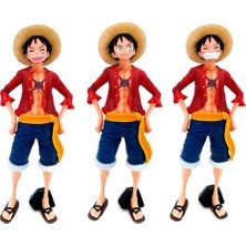 FBHTX Hot 28CM One Piece Anime Figure Confident Smiley Luffy Three Form Face Changing Doll Action Figurine Model Toys Kits (Yurt Dışından)