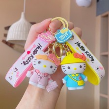 FBHTX Sanrio Karikatür Kawaii Hello Kitty Kolye Anahtarlık Anahtarlık Anime Aksiyon Figürleri Koleksiyon Model Oyuncaklar Çocuklar Için Takı Hediyeler (Yurt Dışından)