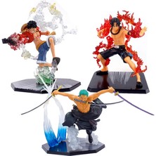 FBHTX One Piece Anime Monkey D Luffy Roronoa Ace Vinsmoke Sanji Action Figures Dolls Pvc Model Collectible Stunt Toy Decoration Gift (Yurt Dışından)