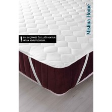 Mislina Kapitone Eko Pamuklu Köşe Lastikli Çift Kişilik Yatak Koruyucu Ped 160X200