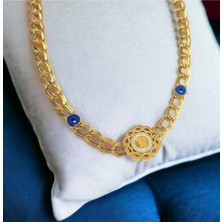 Hg.Aksesuar Kadın Zirkon Taşlı Tuğralı Çelik Kolye