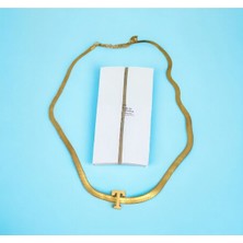 Hg.Aksesuar Kadın Italyan Zincirli Çelik Harf Kolye