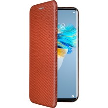 SZY Market Huawei Mate 40 Pro Için Kılıf Manyetik Karbon Fiber Kart Tutucu ile Folyo (Yurt Dışından)