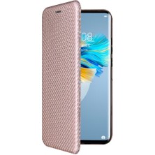 SZY Market Huawei Mate 40 Pro Için Kılıf Manyetik Karbon Fiber Kart Tutucu ile Folyo (Yurt Dışından)