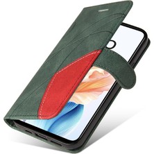 SZY Market Oppo A79 5g Kickstand Koruyucu Iki Renkli Dikiş Pu Deri Için Kılıf (Yurt Dışından)