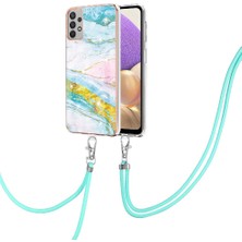 SZY Market Samsung Galaxy A23 Için Kılıf 4g/5g Crossbody Kordon Askısı Mermer Tampon (Yurt Dışından)