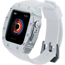Bulut E-Ticaret ​​​watch 7 45MM Uyumlu Krd-65 Kordon Blt Beyaz-Gümüş