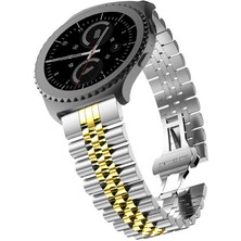 Bulut E-Ticaret Galaxy Watch 42MM Uyumlu Krd-36 20MM Metal Kordon Blt Gümüş-Gold