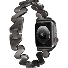Appfube ​​​watch Ultra 49MM Kordon Uyumlu Krd-80 Metal Strap Kayış App Siyah