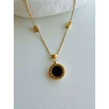 Hg.Aksesuar Kadın Roma Rakamlı Çelik Kolye