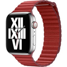 Appfube Watch 38MM Uyumlu Krd-09 Deri Lop Kordon App Kırmızı