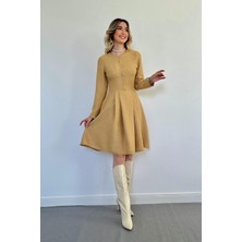 Elbee Fashion Woman Vizon Kısa Klasik Elbise