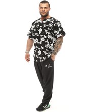 BGSM Erkek Oversize T-Shirt Desenli Gym Rag Top 3338